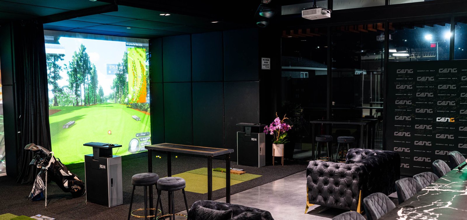 Generation Golf LA — RG Eagleye III bay with lounge seating