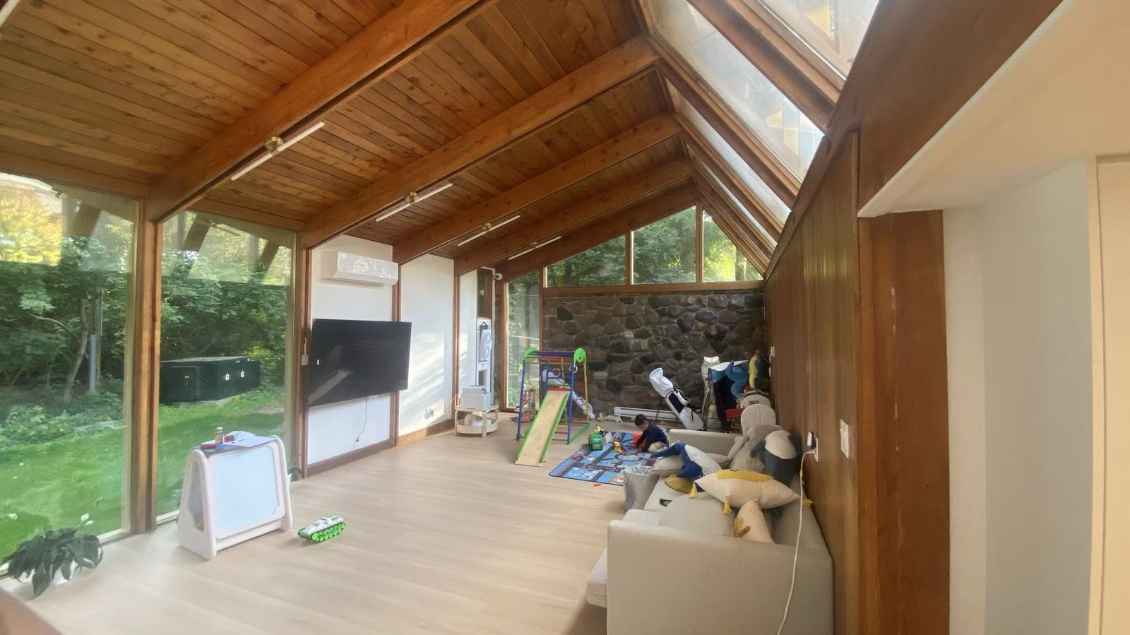 Sun room before conversion — family living space